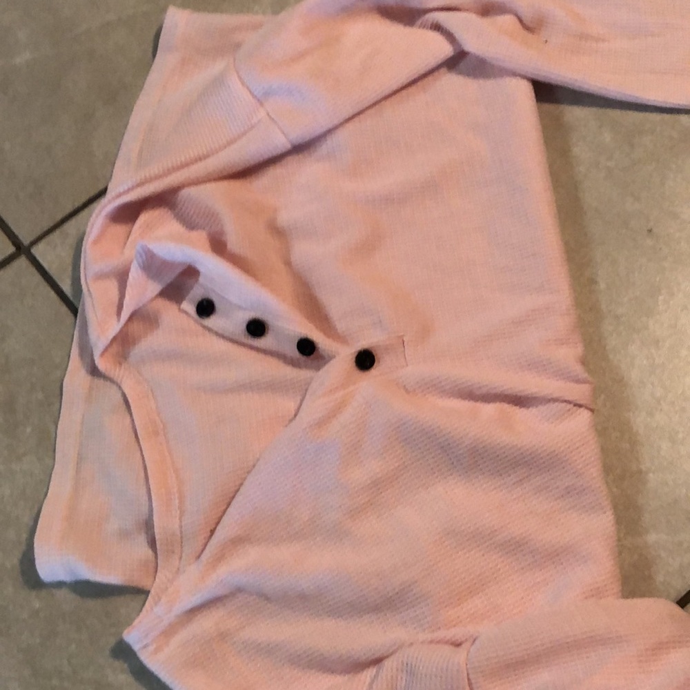 Pink Henley button up Top - Picture 2 of 4